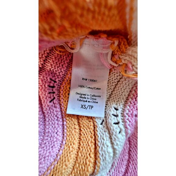 L Space Make Waves Knit Sweater Top, Orange Purple Cream, Womens Sz XS - Picture 4 of 9